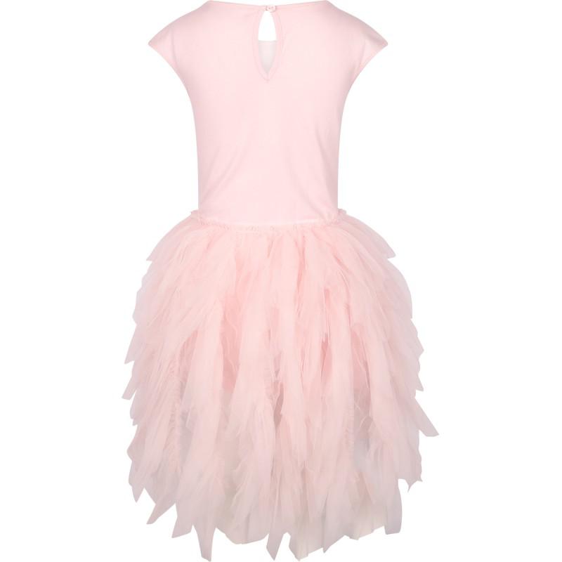 Tutu Du Monde Los muertos sequin skull tutu dress with ruffles and flowers in pink