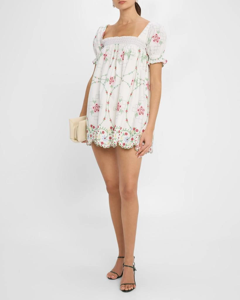 Damson Madder Lulu Rose Embroidered Mini Dress 2