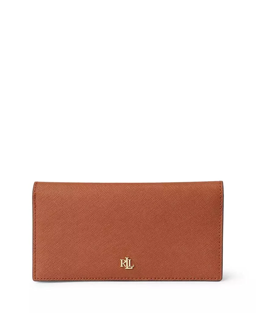 Ralph Lauren Crosshatch Leather Slim Snapped-Closure Wallet 1
