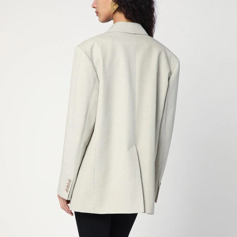 Parosh P.A.R.O.S.H. Women's Greige Jacket In Linen Blend 2