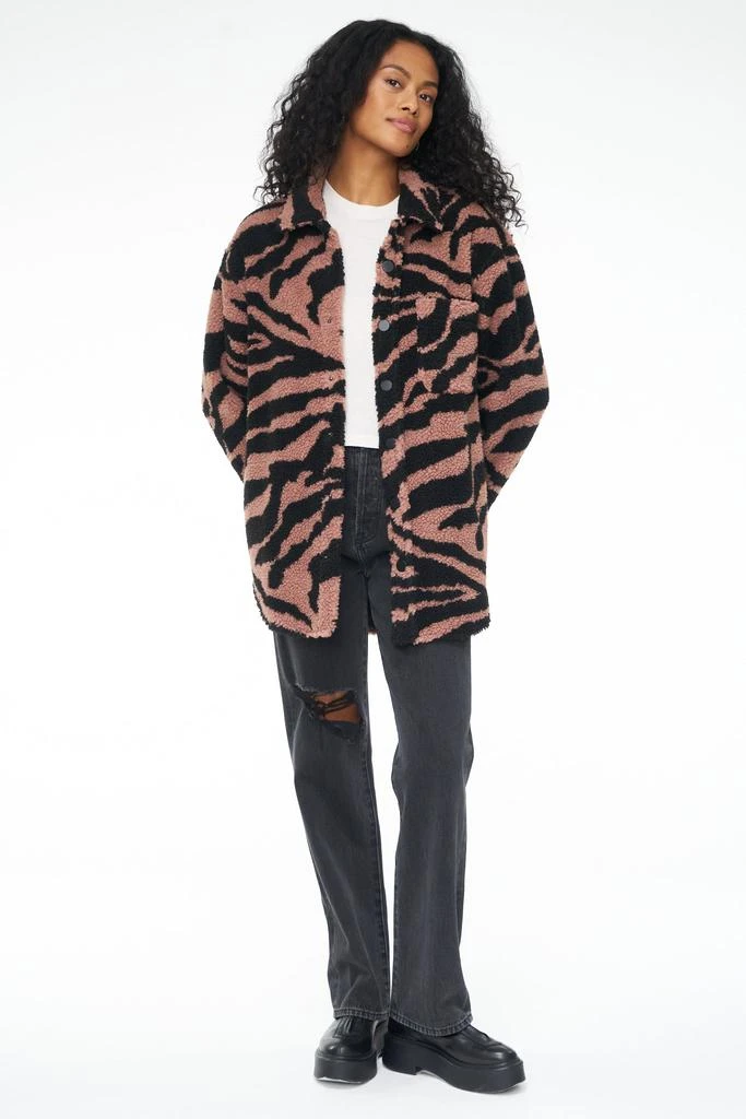 Pistola Denim Lynn Oversized Shearling Jacket - Clay Zebra 6