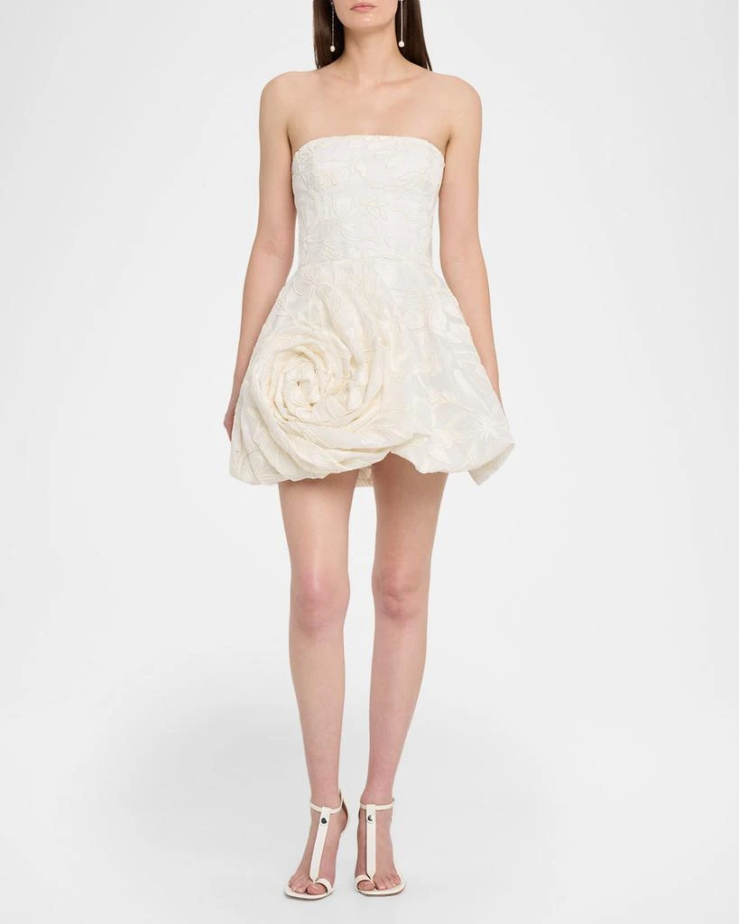 Monique Lhuillier Strapless Rosette Bubble Mini Dress 2