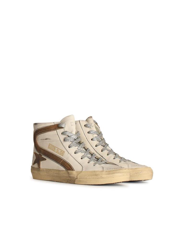 Golden Goose Golden Goose 'Slide' White Leather Sneakers