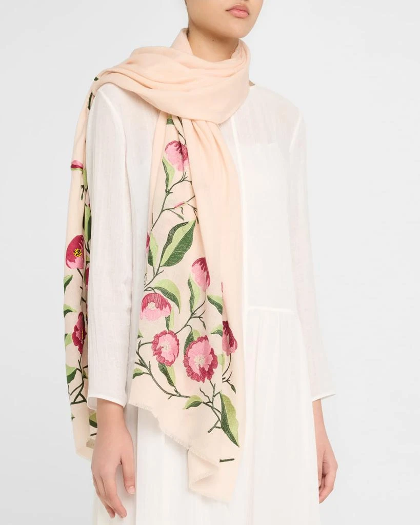 Janavi Big Blooming Merino Wool Blend Scarf 3