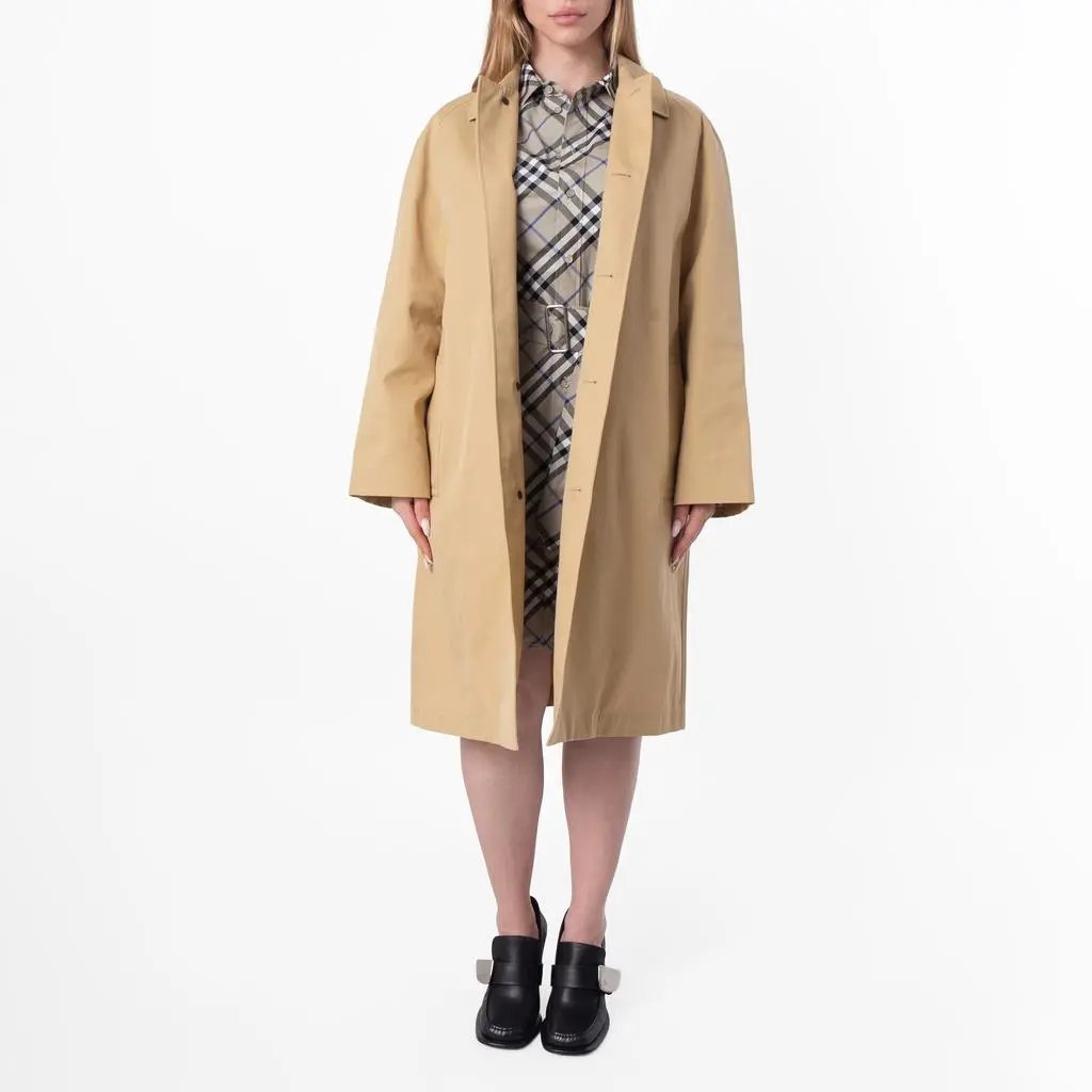 Burberry Burberry Single-Breasted Straight Hem Wool Coat, Brand Size 8 ( US Size 6 )