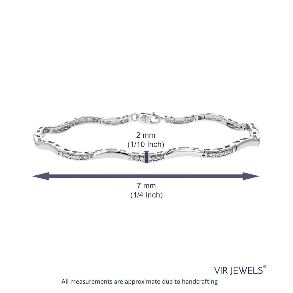 Vir Jewels 1/8 cttw Round Lab Grown Diamond Tennis Bracelet .925 Sterling Silver Channel Set 4