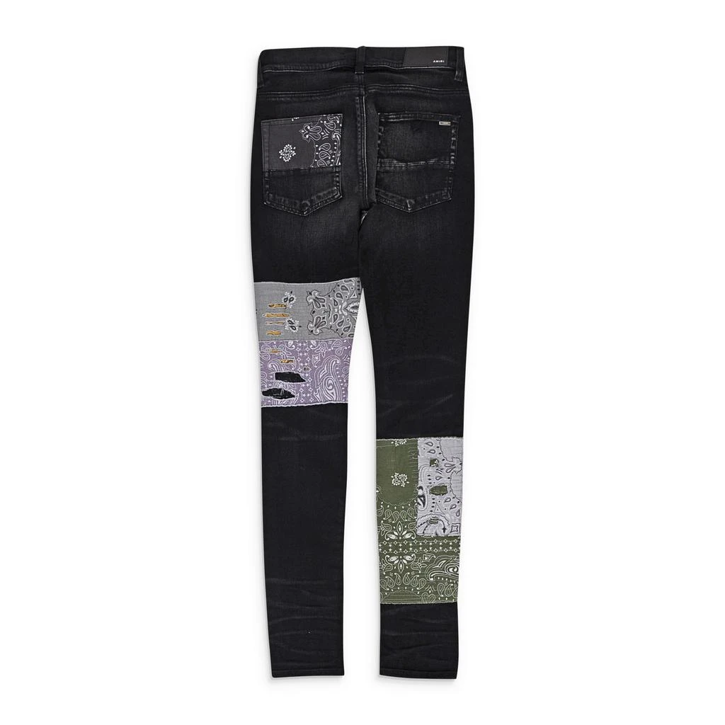 AMIRI BANDANA ART PATCH AGED BLACK JEANS 2