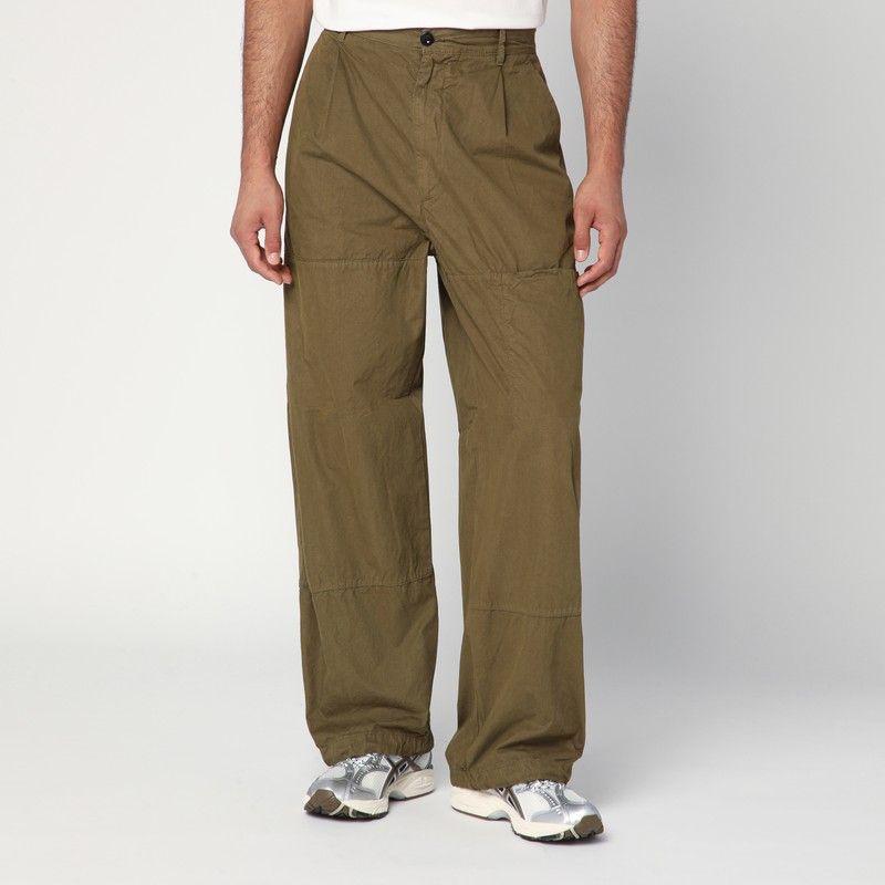 C.P.COMPANY BEIGE-GREEN COTTON TROUSERS
