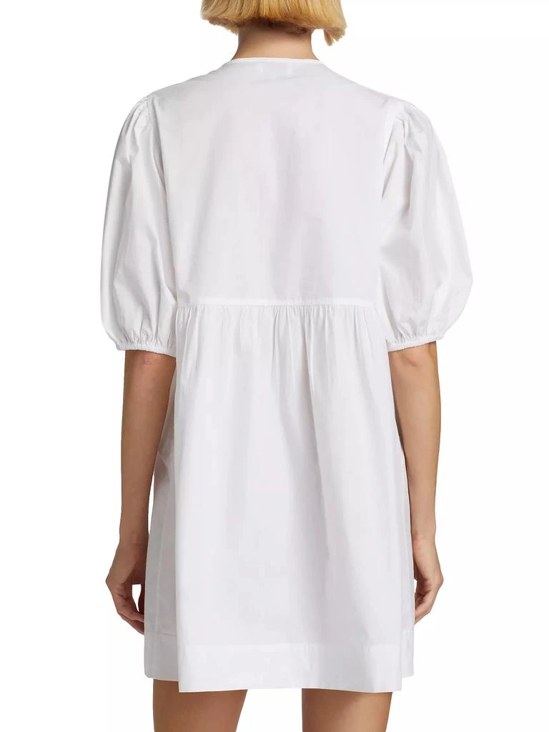 Ganni Poplin Bow Short-Sleeve Minidress 5