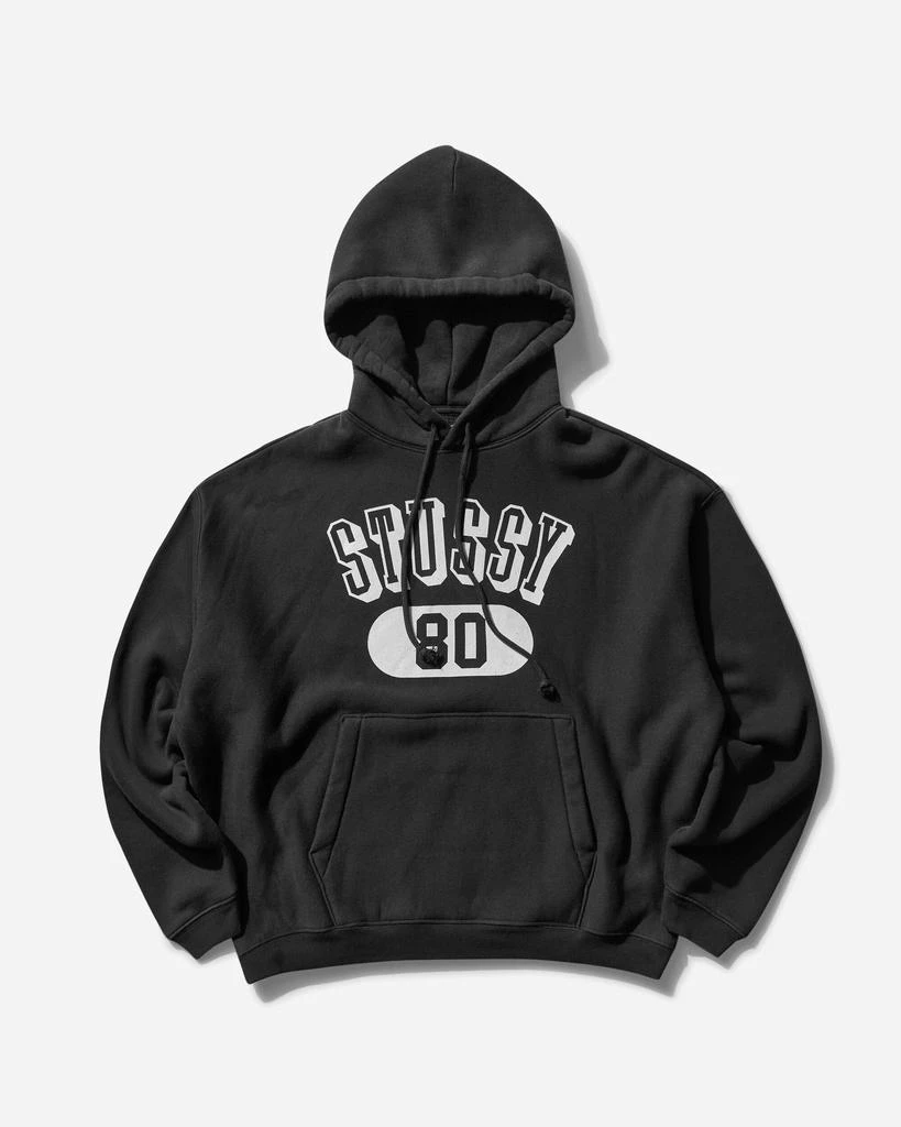STUSSY Men's 80 Relaxed Hoodie Washed Black 1