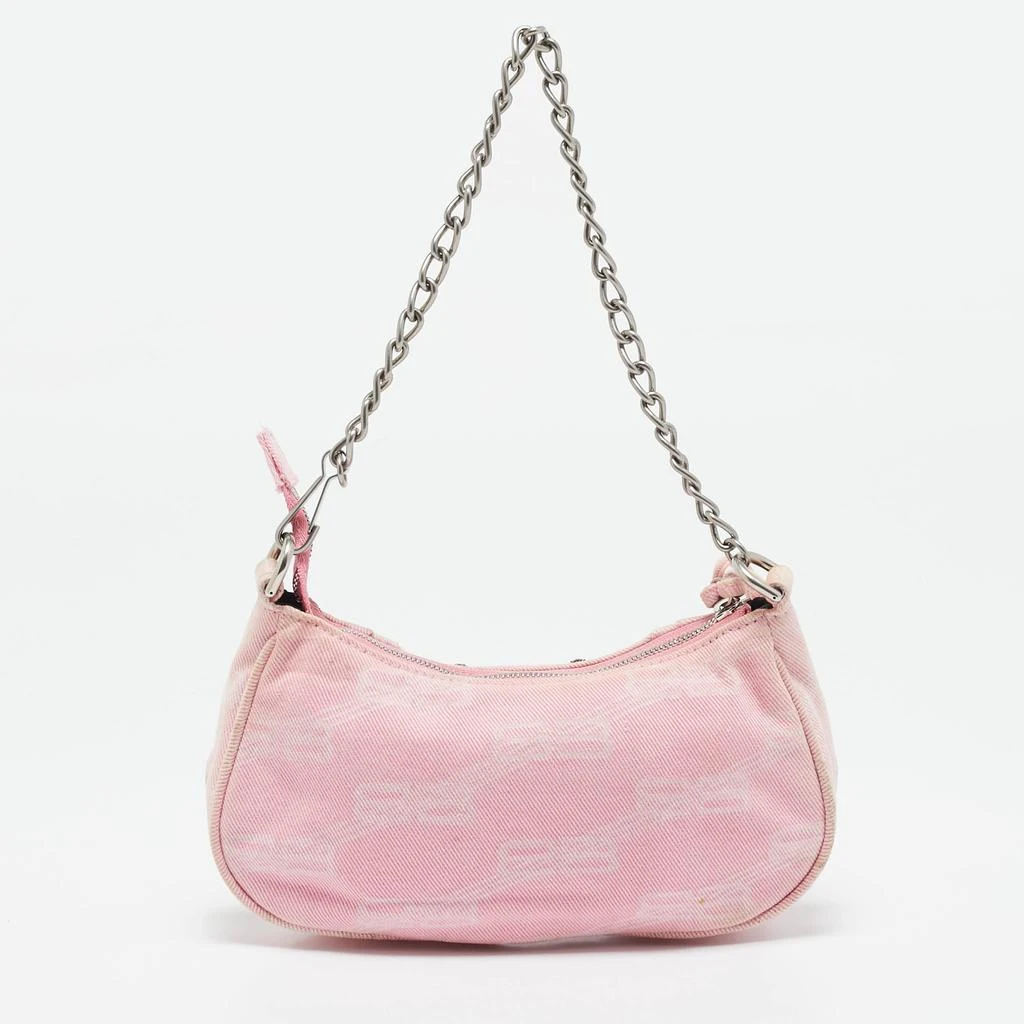 Balenciaga Balenciaga Light Pink BB Monogram Denim Mini Le Cagole Shoulder Bag 4
