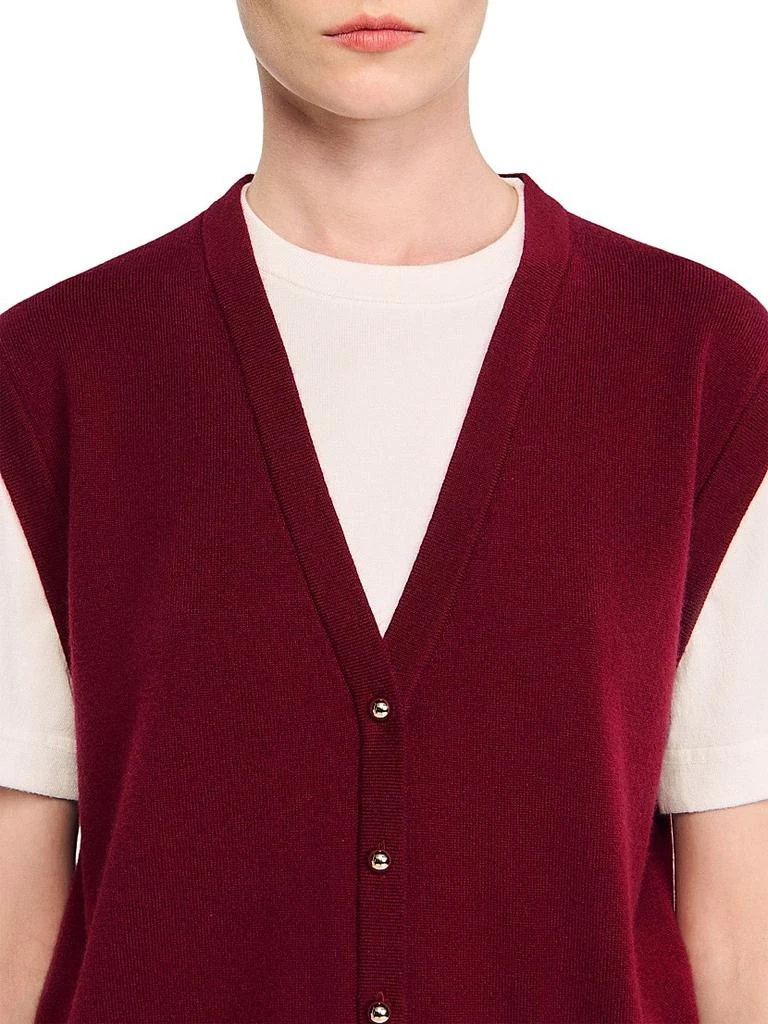 Sandro Two-Tone Wool and Cashmere Sweater 6