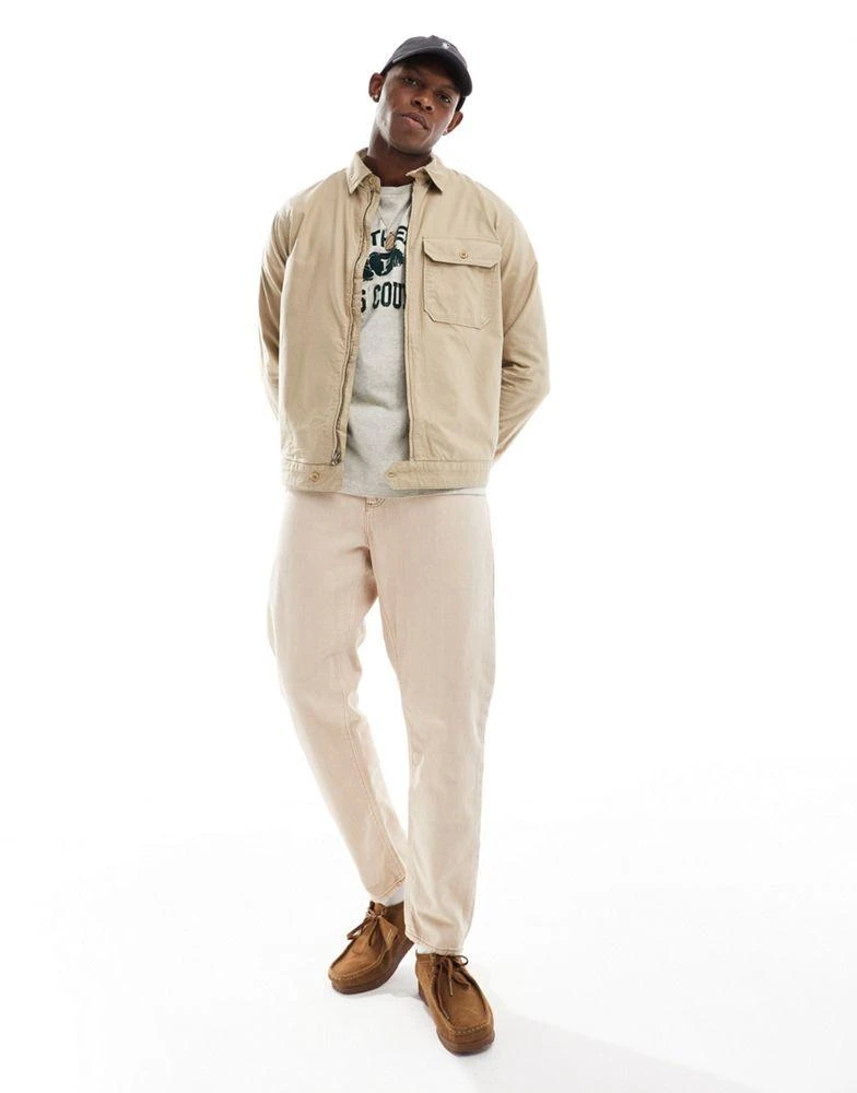 Ralph Lauren Polo Ralph Lauren zip front garment dyed oxford shirt jacket in tan 2