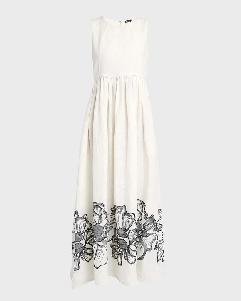 Kiton Sleeveless Floral Embroidered Maxi Dress 2