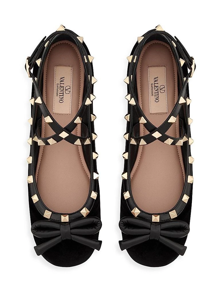 Valentino Rockstud 5MM Velvet Ballerina Flats 4