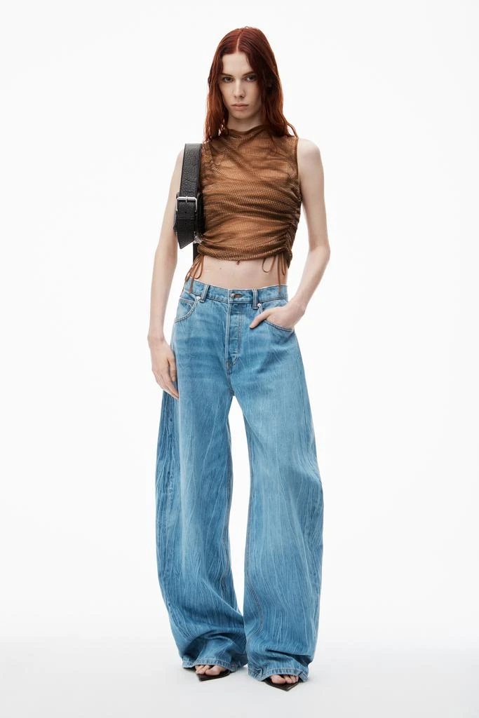 Alexander Wang OVERSIZED ROUNDED LOW RISE JEANS IN CREASE EFFECT 1