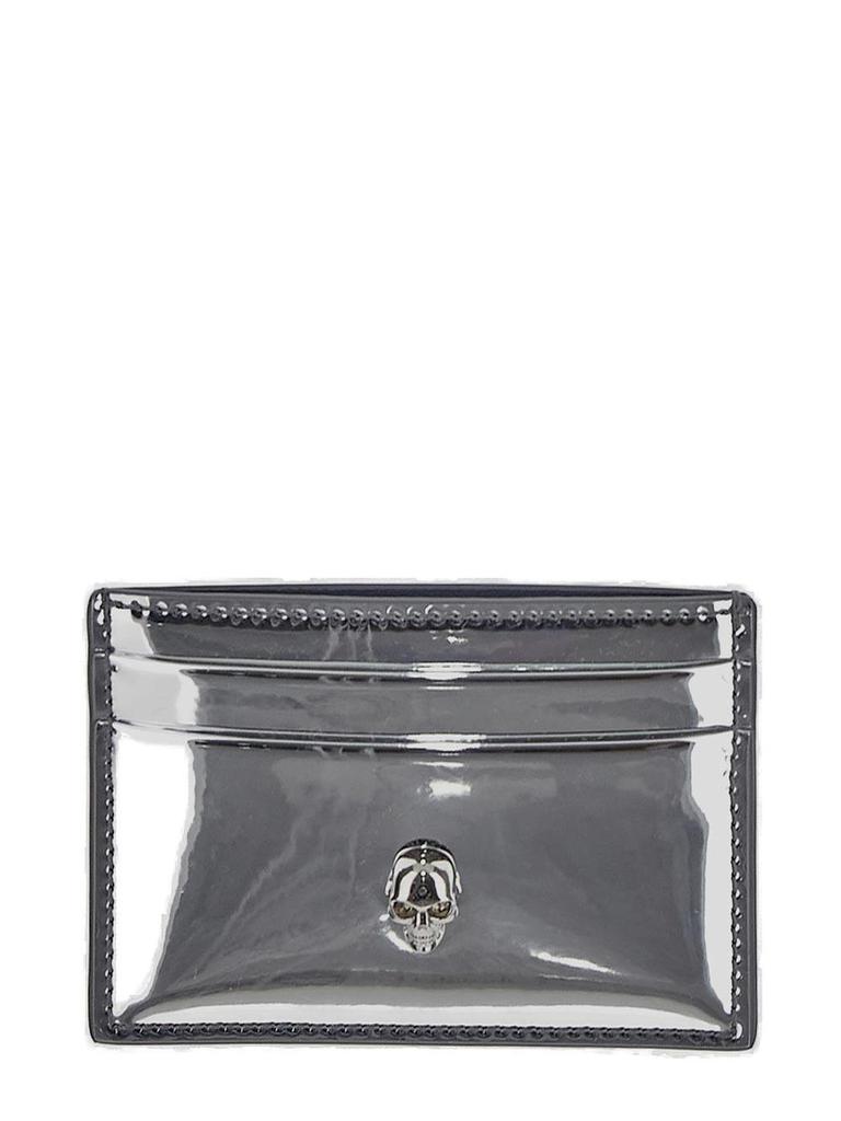 財布・小物その他 ALEXANDER MCQUEEN Silver Leather Card Holder Alexander Mcqueen Skull-embellished Leather Card Holder