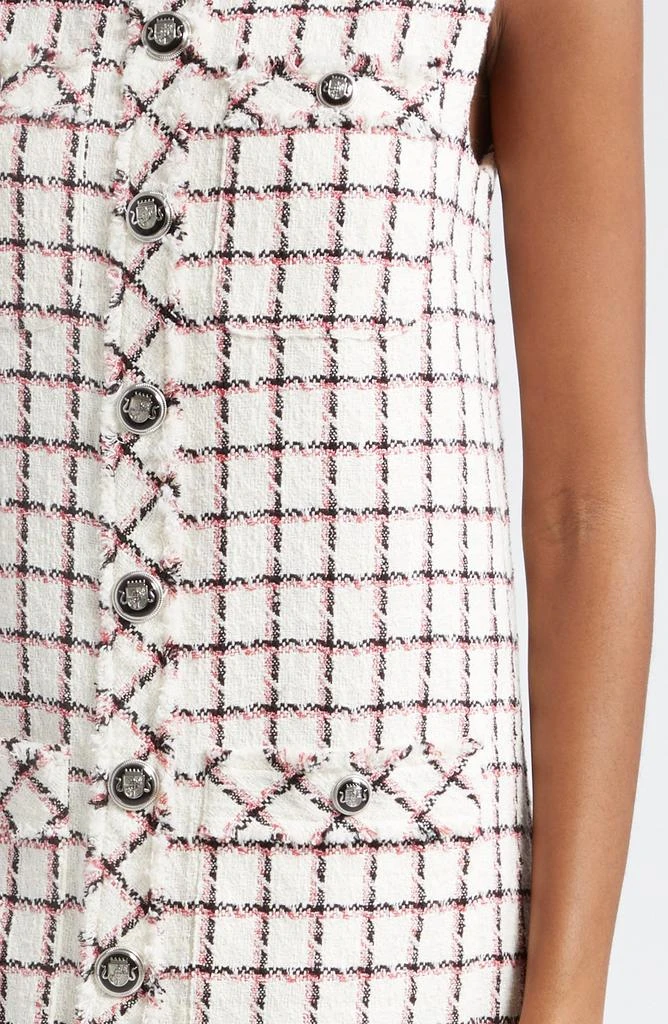 VERONICA BEARD Laurel Windowpane Plaid Sleeveless Tweed Minidress 4