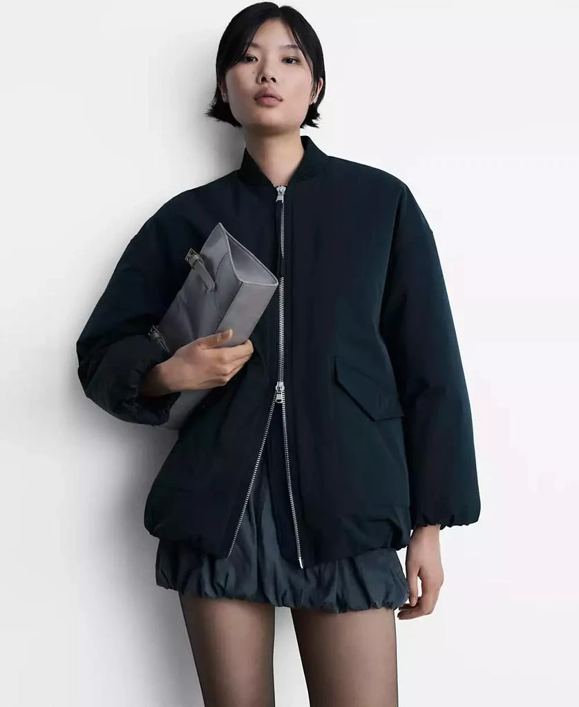 Mango Women's Double Zip Bomber Jacket 1
