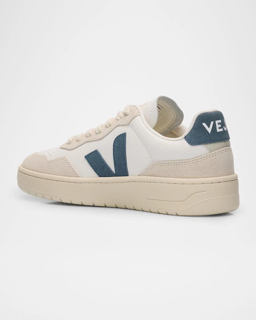 Veja V-90 Mixed Leather Low-Top Sneakers 4