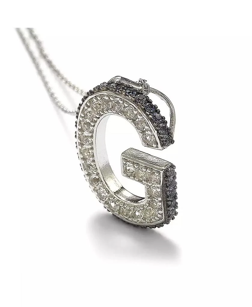 Suzy Levian New York Suzy Levian Sterling Silver Sapphire 3-D Letter "G" Initial Pendant 2
