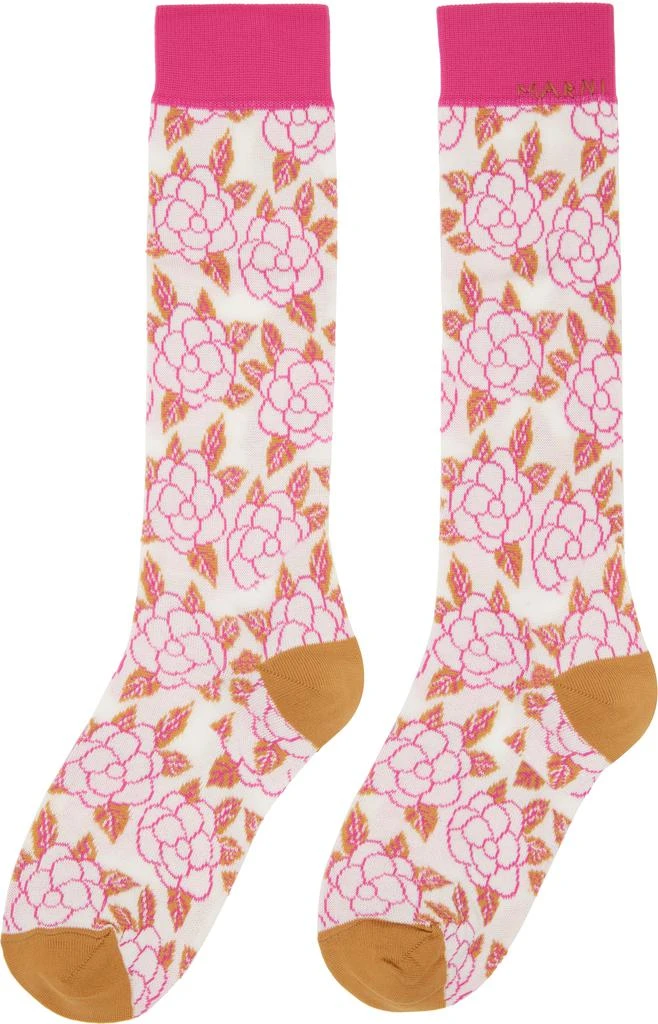 Marni Multicolor Flower Jacquard Socks 2