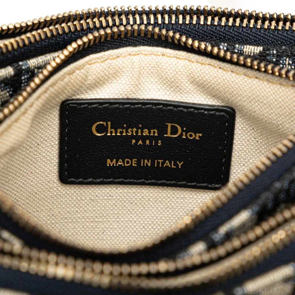 Dior Dior Blue Oblique Canvas Saddle Triple Zip Crossbody Bag 9