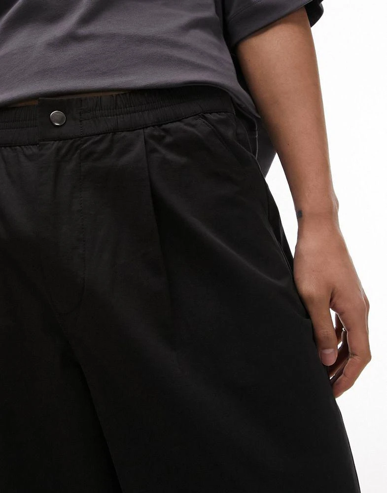 Topman Topman extra wide trousers in black 3