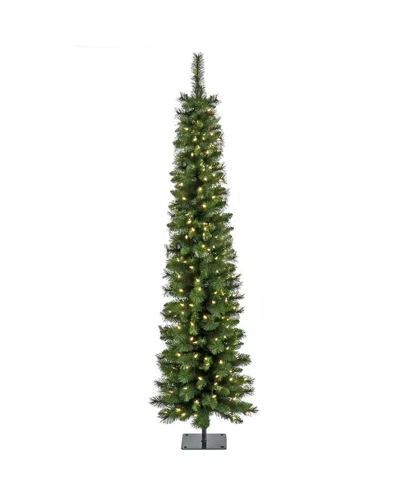 National Tree Company 6' Pre-Lit Nooksack Fir Pencil Slim Tree with LED Lights 1