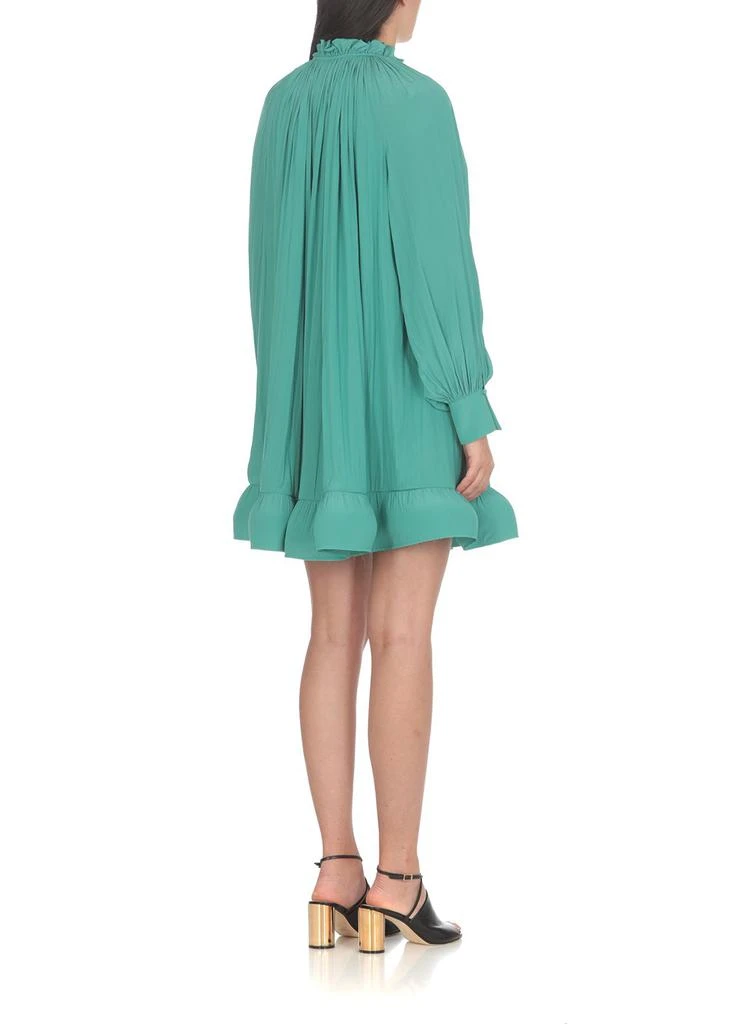 Lanvin Lanvin Charmeuse Ruffle Detailed Mini Dress 3