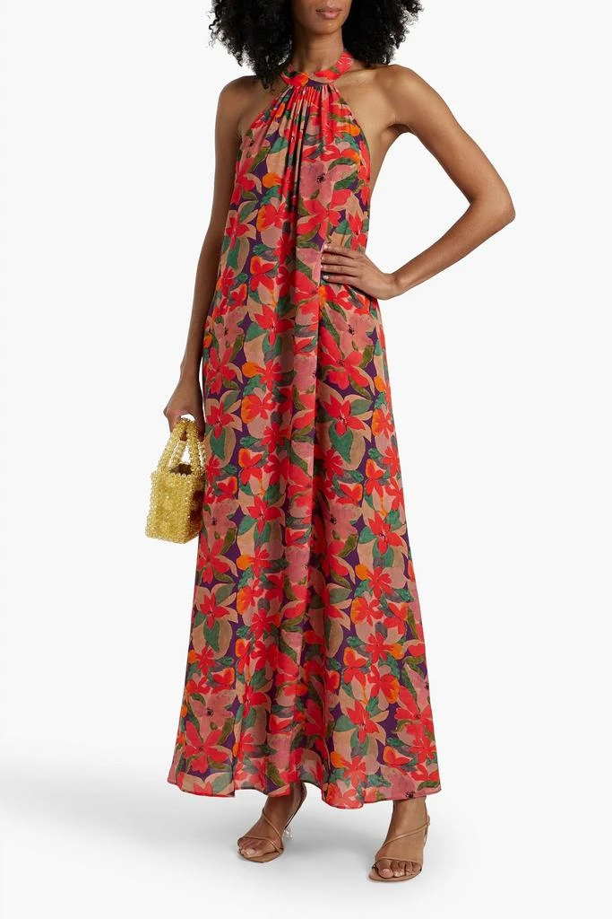 Solid & Striped The Viv floral-print crepe de chine halterneck maxi dress 2
