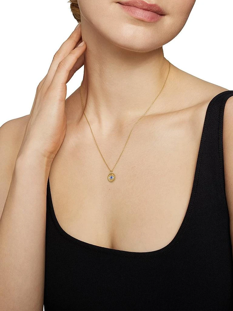 David Yurman Cable Collectibles Evil Eye Necklace in 18K Yellow Gold with Pavé Blue Sapphires and Diamonds, 11mm 6