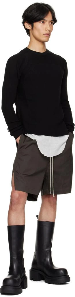 Rick Owens Black Concordians Ribbed Geo Sweater 4