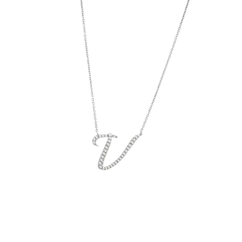 Monary Diamond Script Initial Necklace (Wg/ 16+2") 1