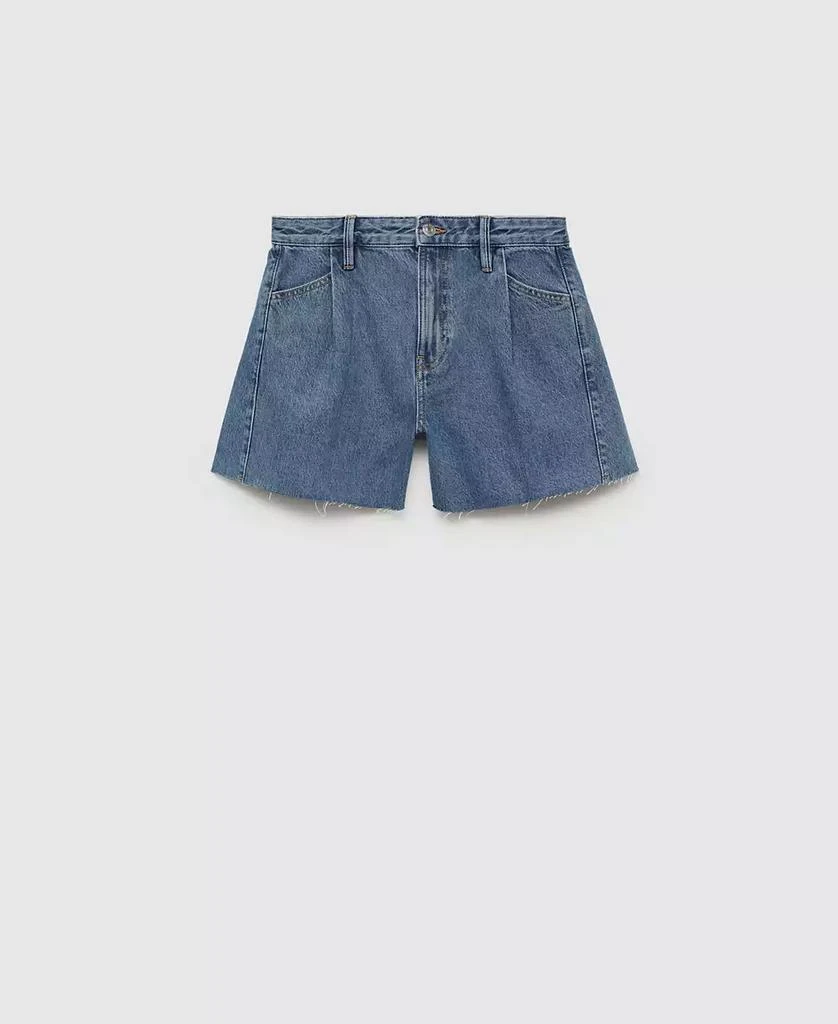 Mango Women's Frayed Hem Denim Shorts 5