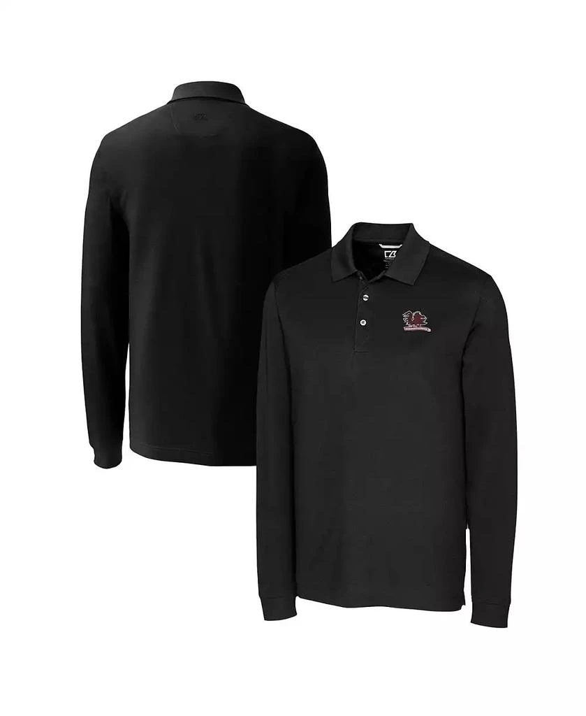 Cutter & Buck Men's Black South Carolina Gamecocks Advantage Tri-Blend Pique Long Sleeve DryTec Polo 1