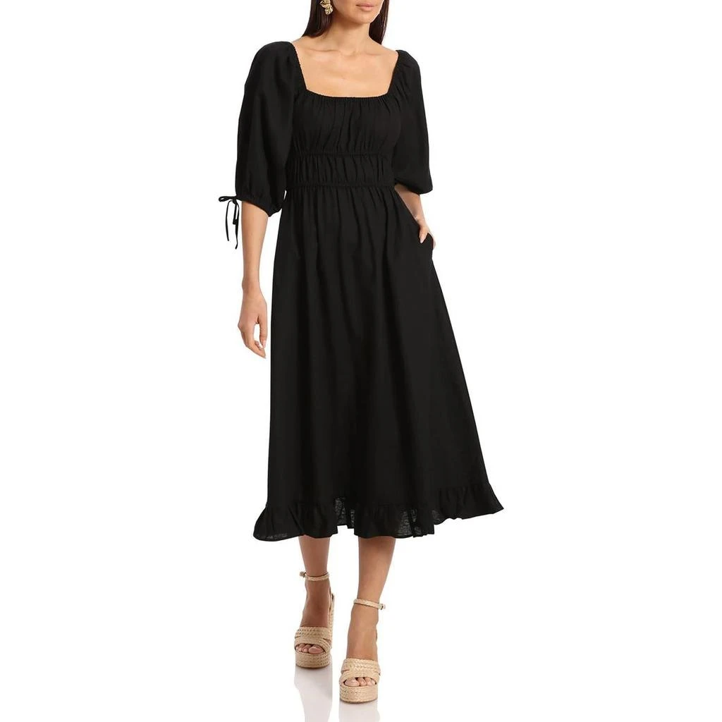 Shop Womens Ruched Top Ruffle Midi Dress on Sale at BeyondStyle  Get 80%  Off Womens Ruched Top Ruffle Midi Dress with Limited-Time Flash Deals,  Exclusive Discounts, and Special Offers. Enjoy Unbeatable