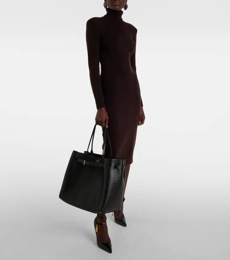 Tom Ford Tara Large grained leather tote bag 5