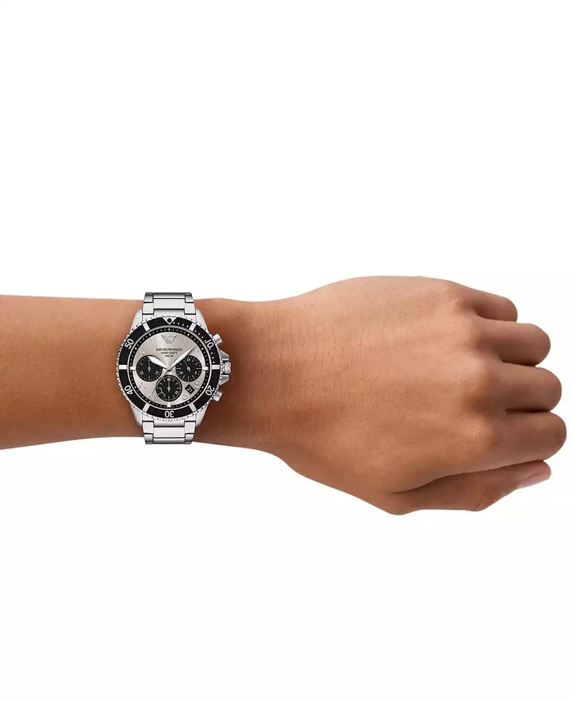 Emporio Armani Men's World Explorer Solar-Powered Chronograph Stainless Steel Watch, 43.5mm 5