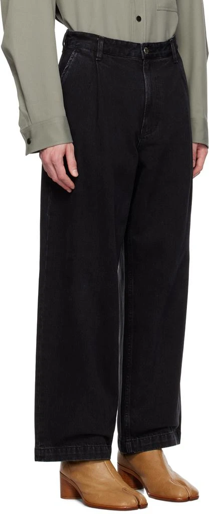 Solid Homme Black One-Tuck Loose Jeans 2