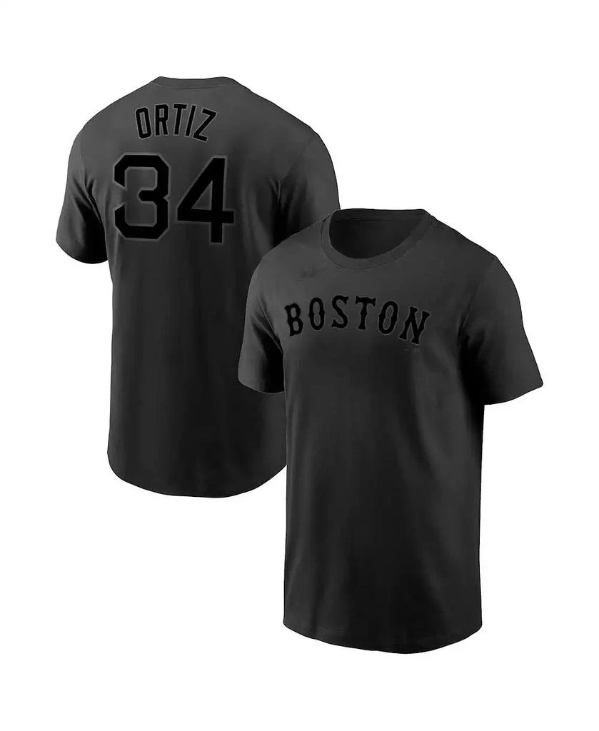 NIKE Men's David Ortiz Black Boston Red Sox Name & Number T-shirt 1
