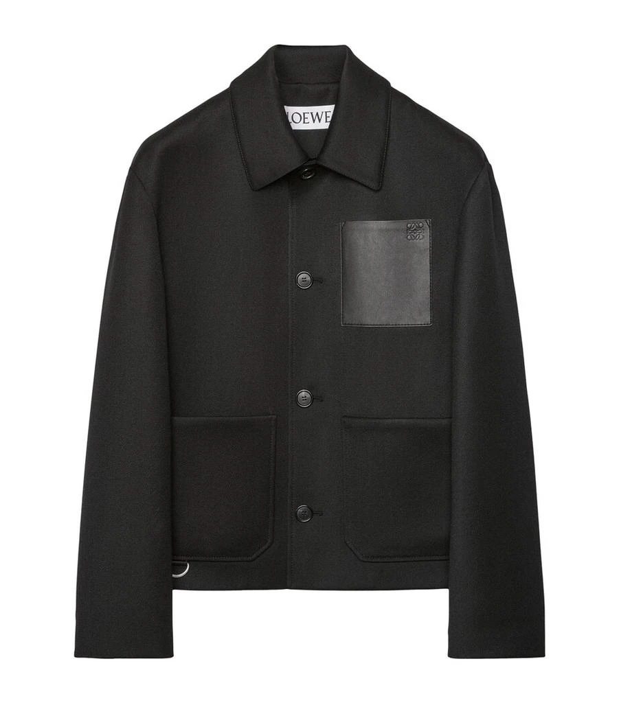 Loewe Wool Leather-Pocket Jacket 1