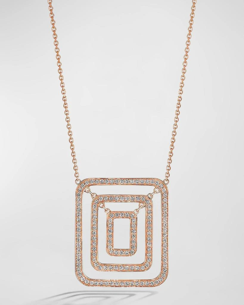 Mimi So Piece 18k Rose Gold Medium Square Swing Diamond Necklace 1
