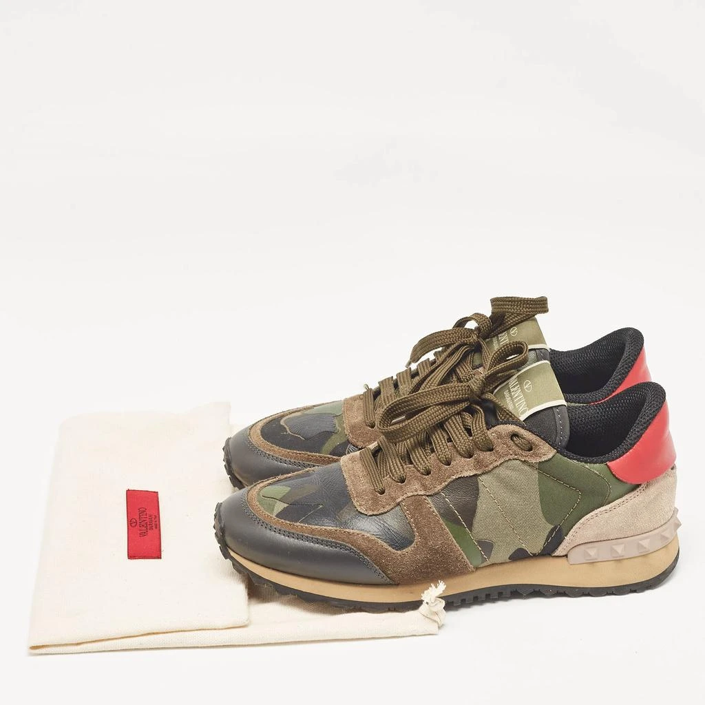 Valentino Valentino Multicolor Camouflage Print Canvas and Leather Rockrunner Sneakers Size 37 9