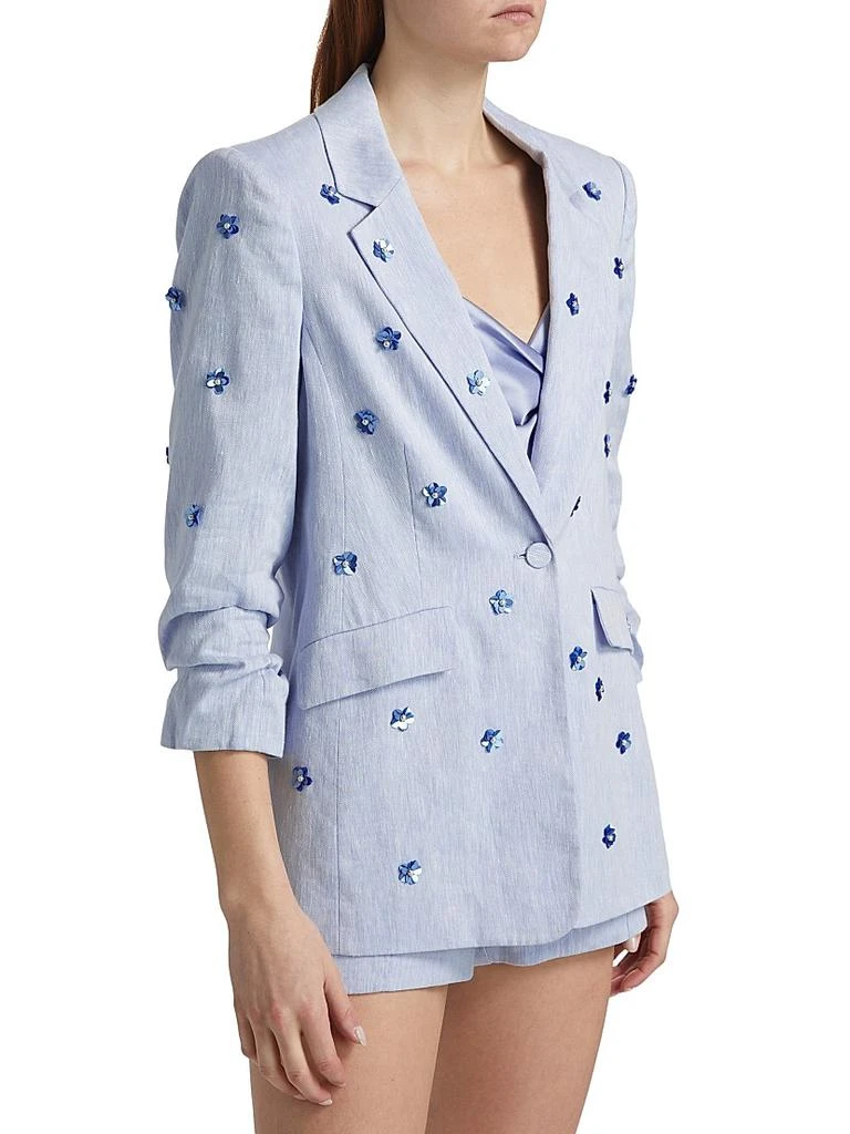 Cinq à Sept Pearl Ditsy Kylie Linen-Cotton Single-Breasted Blazer 4
