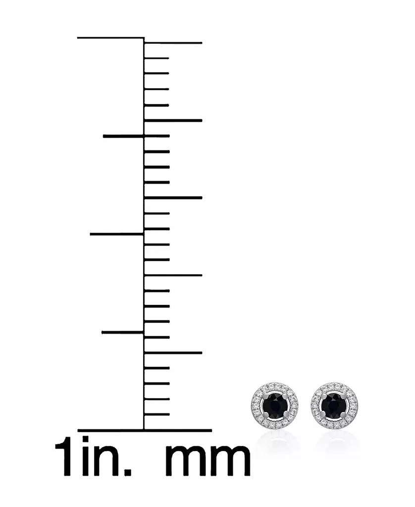 Macy
s 3-Pc. Emerald (0.54 ct. t.w.), Ruby 
Sapphire (0.68 ct. t.w.), White Topaz (0.86 ct. t.w.) Round Halo Stud Earrings Set in Sterling Silver 2