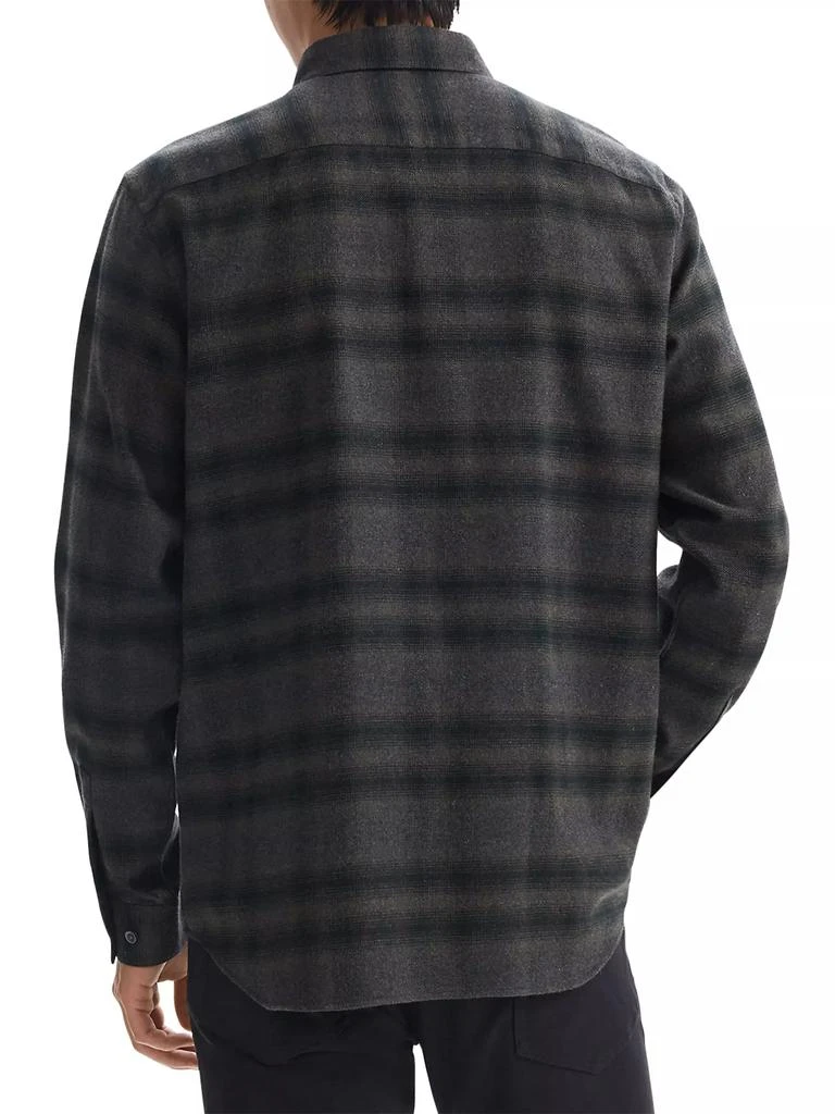 Theory Irving Shadow Plaid Flannel Shirt 4