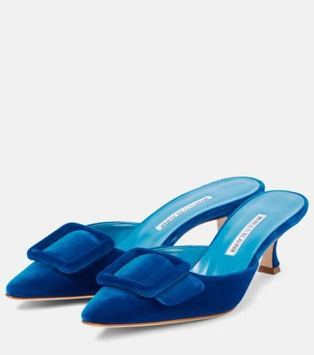 Manolo Blahnik Maysale 50 velvet mules 4
