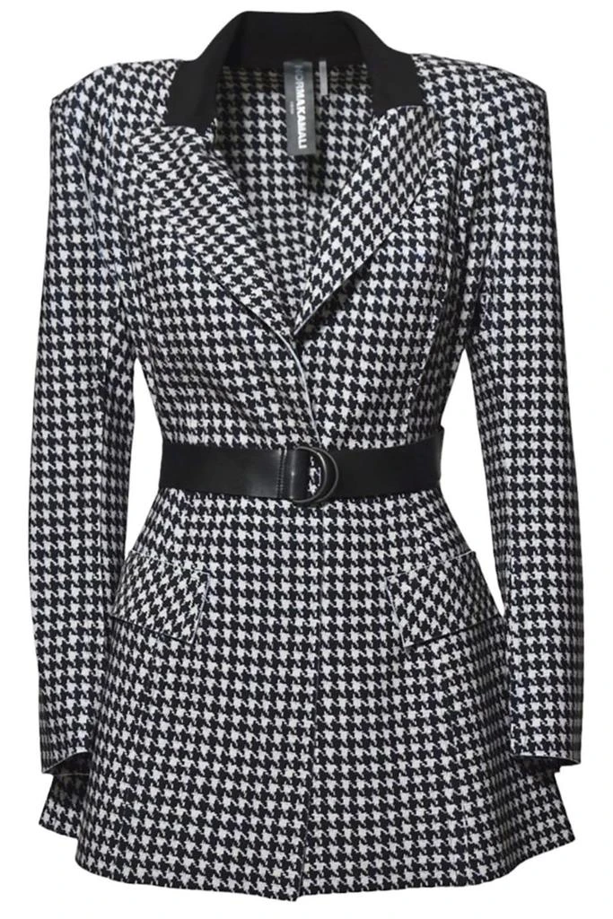 Norma Kamali Norma Kamali Houndstooth Belt Detailed Jacket 1