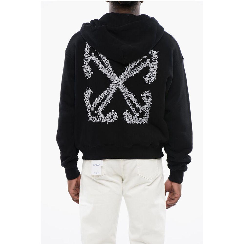 Off-White Off- Hoodie TATTOO ARROW ZIP SKATE with 2 Pockets and Zip Men's Closure
